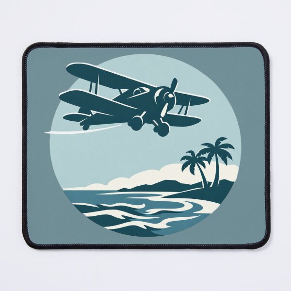 Item preview, Vintage Biplane Tropical Flight – Retro Island Aviation Sunset Design designed and sold by SilentPowerArt.