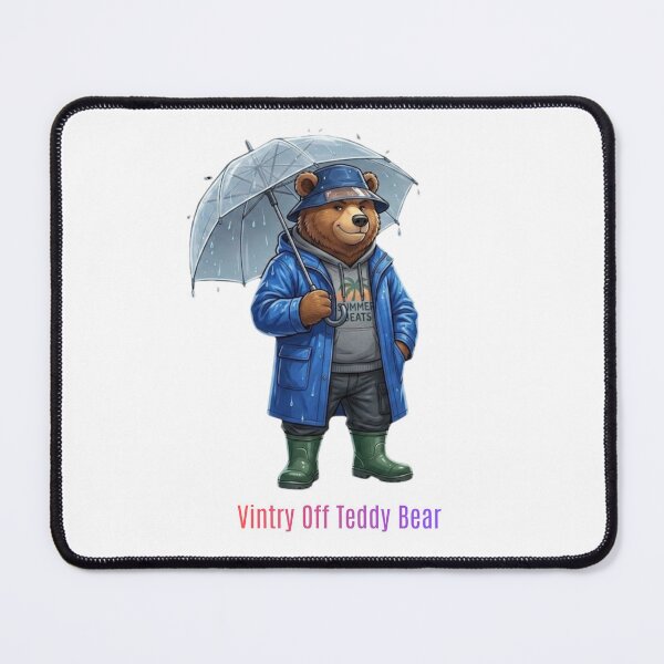 Item preview, Teddy Bear in Rain Vintry Off designed and sold by VintryOff.