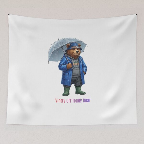 Item preview, Teddy Bear in Rain Vintry Off designed and sold by VintryOff.