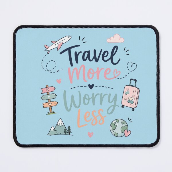 Item preview, Travel More Worry Less Cute Travel Quote Design | Adventure Lover Aesthetic designed and sold by Sanika arts .