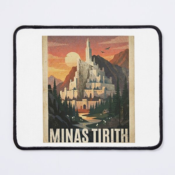 Item preview, Minas Tirith Vintage Travel Poster | Fantasy Kingdom Retro Art designed and sold by JRDG-Designs.