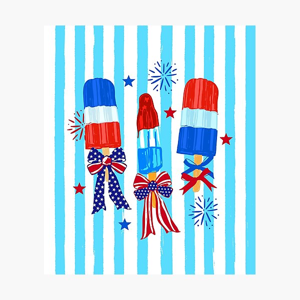 Item preview, 4th of July Coquette Popsicle Bow Aesthetic Patriotic Summer Party designed and sold by MaiZephyr.