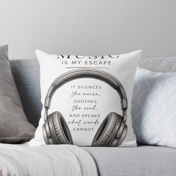 Item preview, Music Is My Escape Headphones Quote Vintage Typography Design designed and sold by KUHATLIKHA.