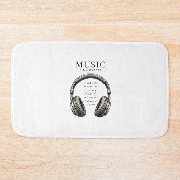 Item preview, Music Is My Escape Headphones Quote Vintage Typography Design designed and sold by KUHATLIKHA.