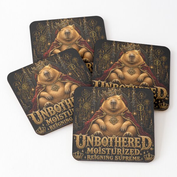 Item preview, Unbothered Moisturized Reigning Supreme Capybara Gothic Dark Fantasy T-Shirt designed and sold by Martin's_Design.