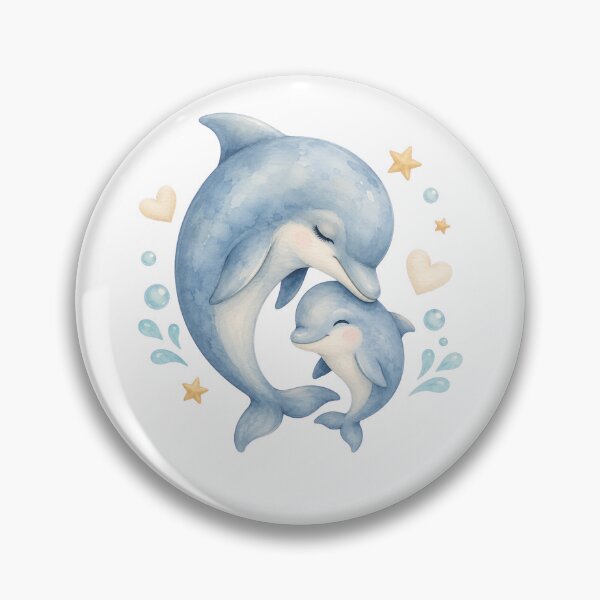Item preview, Mother Dolphin Nuzzling Baby designed and sold by Passionread.