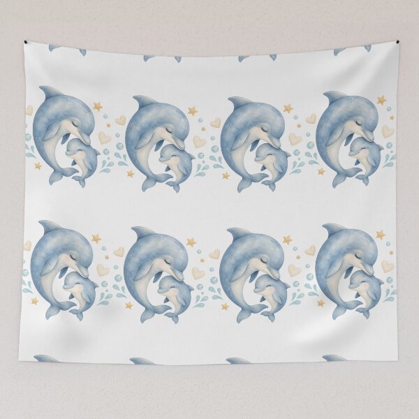 Item preview, Mother Dolphin Nuzzling Baby designed and sold by Passionread.