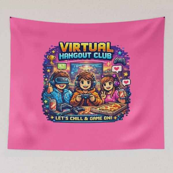Item preview, Virtual Hangout Club VR Gaming Design | Rec Room Gamer Virtual Reality Quest Adventure VR Player Gift designed and sold by mocci10.