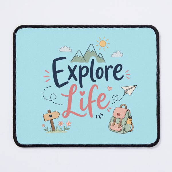 Item preview, Explore Life Cute Travel Adventure Quote Design | Pastel Wanderlust Illustration designed and sold by Sanika arts .
