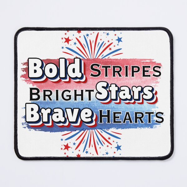 Item preview, Bold Stripes Bright Stars Brave Hearts — Patriotic 4th of July USA T-Shirt designed and sold by DonnaRaine.