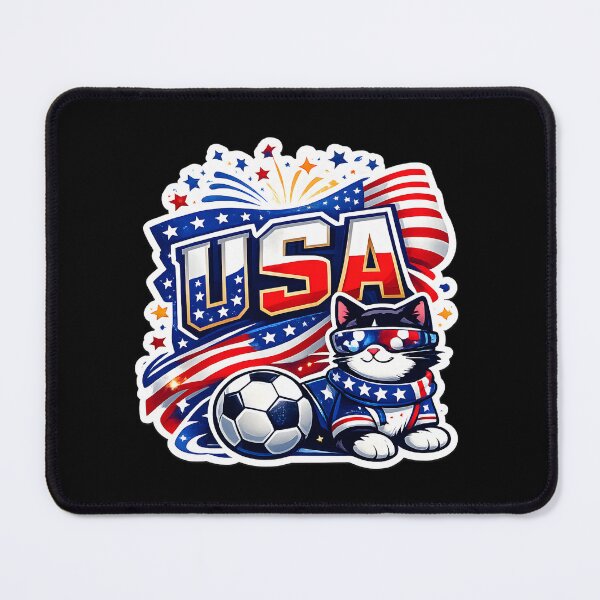 Item preview, USA Soccer Cat Fan  designed and sold by RexNoise.