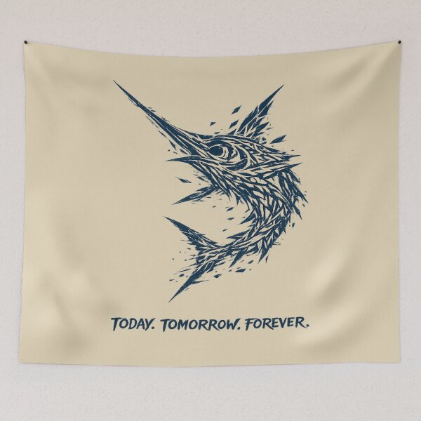 Item preview, Marlin Fishing Tribal Art Shirt – Today Tomorrow Forever Deep Sea Sportfishing Tee designed and sold by JonelCrafts.