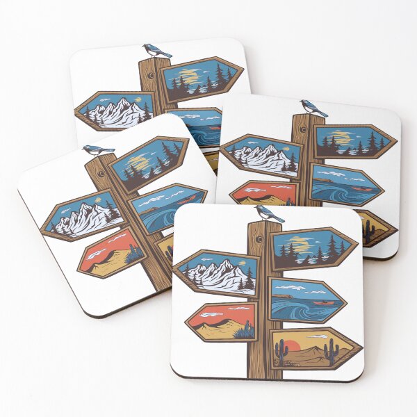 Item preview, Vintage Adventure Wooden Signpost Illustration Retro Nature Landscape Graphic designed and sold by Gabe1983.