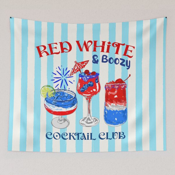 Item preview, Red White & Boozy Cocktail Club Patriotic Summer Bar Party designed and sold by MaiZephyr.