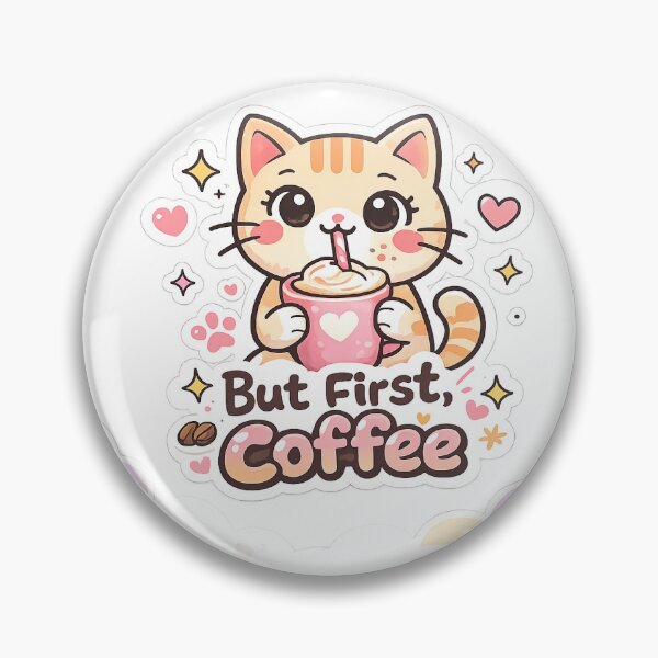 Item preview, Cute Kawaii Coffee Cat Sticker designed and sold by LuckySri.