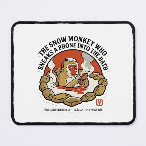 Item preview, The Snow Monkey Who Sneaks a Phone Into the Bath — Funny Onsen Monkey Tee designed and sold by nurusubetei.