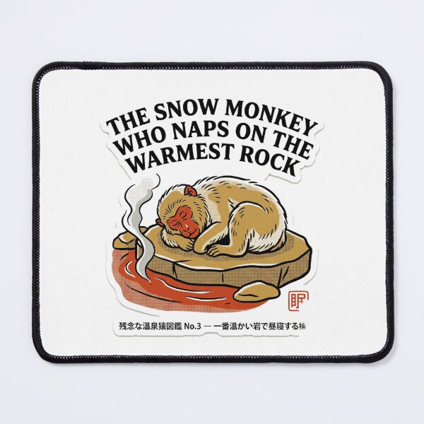 Item preview, The Snow Monkey Who Naps on the Warmest Rock — Funny Onsen Monkey Tee designed and sold by nurusubetei.