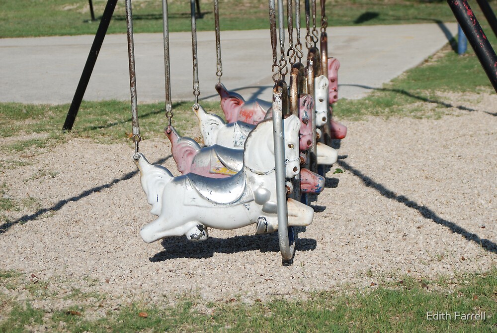 "Swingset Horse Race" by Edith Farrell Redbubble