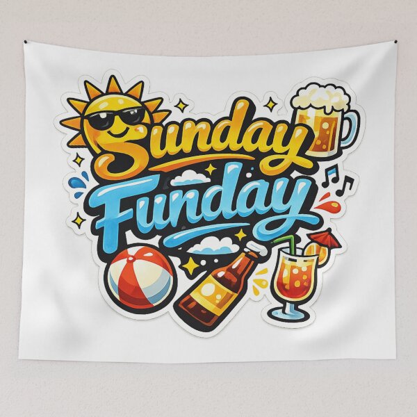 Item preview, Sunday Funday Sticker | Fun Weekend Quote Design | Happy Sunday Typography designed and sold by Nilucreations.