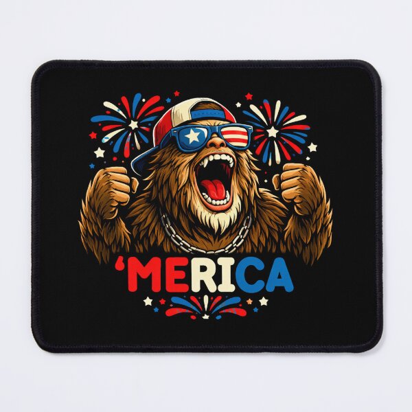 Item preview, Retro Vintage 4th of July Bigfoot American Flag Sasquatch designed and sold by PixelMarrero.