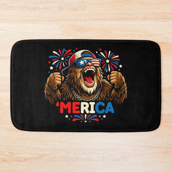 Item preview, Retro Vintage 4th of July Bigfoot American Flag Sasquatch designed and sold by PixelMarrero.