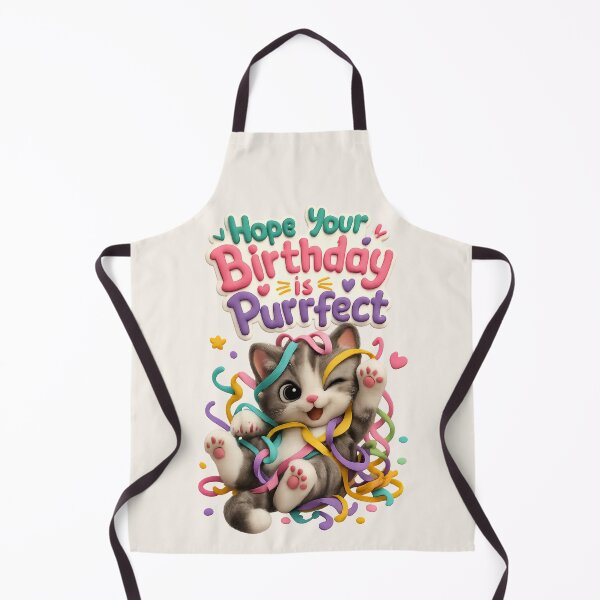Item preview, Cute Birthday Cat Party Streamers - Hope Your Birthday Is Purrfect (Perfect) | Kawaii 3D Happy Birthday Art designed and sold by Moons Studio.