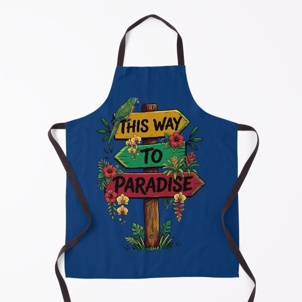 Item preview, This Way To Paradise Tropical Sign & Parrot designed and sold by digitalbob60.