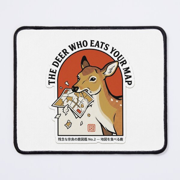 Item preview, The Deer Who Eats Your Map — Funny Nara Deer Travel Tee designed and sold by nurusubetei.