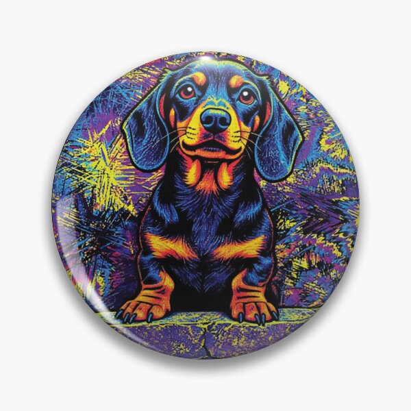 Item preview, Neon Doxie: Retro Pup 1 designed and sold by Pepper Wittle.