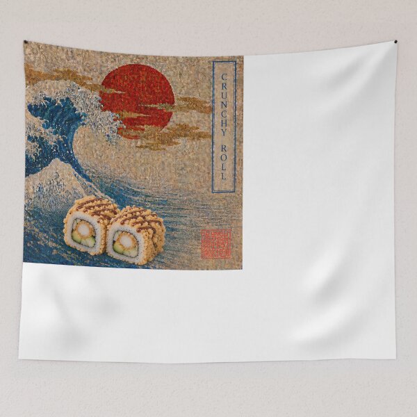 Item preview, Crunchy Roll Sushi — Ukiyo-e Japanese Sushi Art Tee designed and sold by nurusubetei.