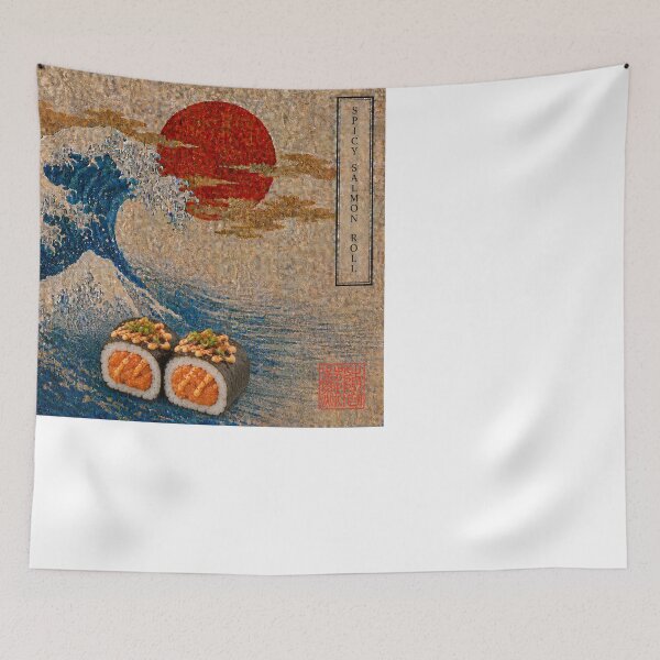 Item preview, Spicy Salmon Roll — Ukiyo-e Japanese Sushi Art Tee designed and sold by nurusubetei.