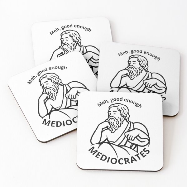 Aperçu de l'œuvre Médiocrate, humour philosophique, Socrate créée et vendue par Madzilla Wear.