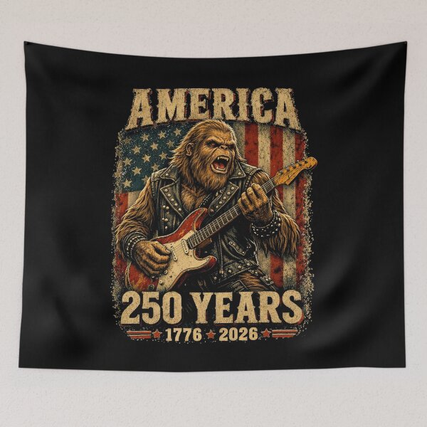 Item preview, Retro Vintage 4th of July Bigfoot American Flag Sasquatch designed and sold by PixelMarrero.