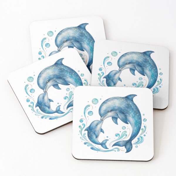 Item preview, Watercolor Mother And Baby Dolphin designed and sold by Passionread.
