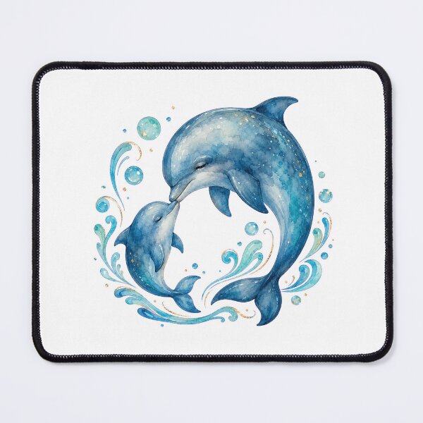 Item preview, Watercolor Mother And Baby Dolphin designed and sold by Passionread.
