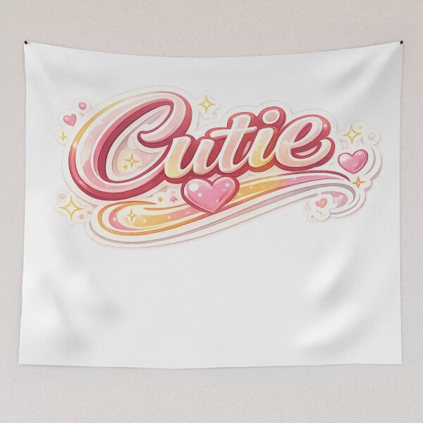 Item preview, Cutie Sticker | Cute Kawaii Typography Design | Sweet Girly Quote Art designed and sold by Nilucreations.