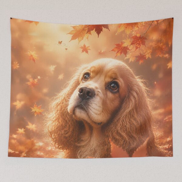 Item preview, Autumn Dream Cocker Spaniel Portrait Art designed and sold by ManJiangHong.