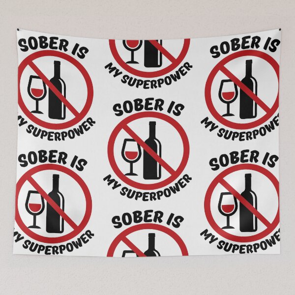 Item preview, Sober is my superpower designed and sold by Tiny-Love ⭐⭐⭐⭐⭐.