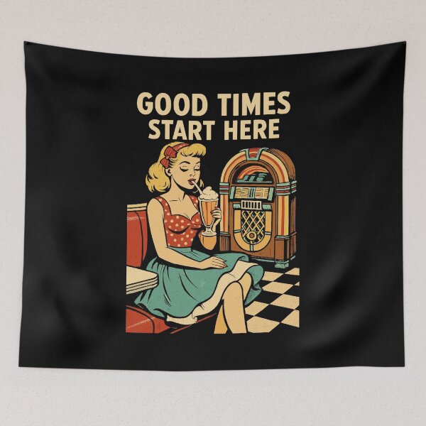 Item preview, Retro 50s Diner Pin-Up Girl Milkshake Poster designed and sold by Pineapple-Tree.