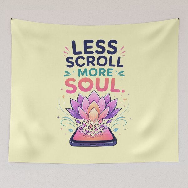 Item preview, Less Scroll More Soul – Digital Detox Lotus Transformation Design designed and sold by warlistop.