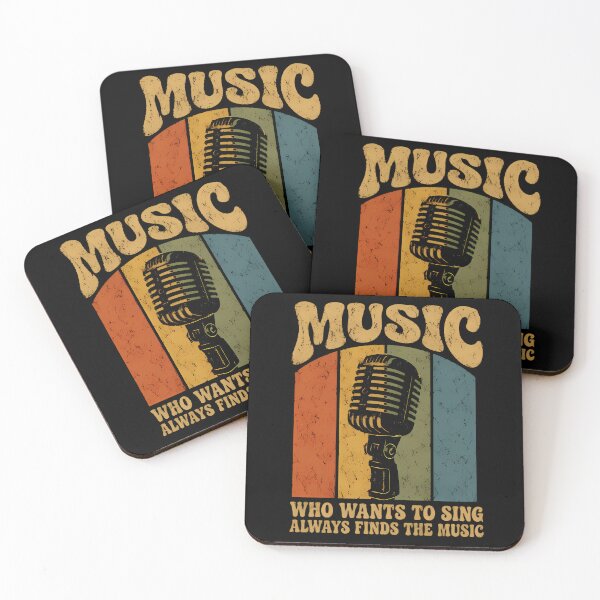 Item preview, Vintage microphone with retro stripes and music quote designed and sold by By:MarcinK.