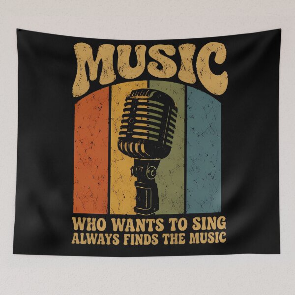 Item preview, Vintage microphone with retro stripes and music quote designed and sold by By:MarcinK.