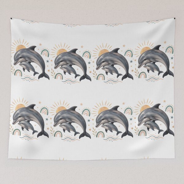 Item preview, Boho Mother And Baby Dolphin designed and sold by Passionread.