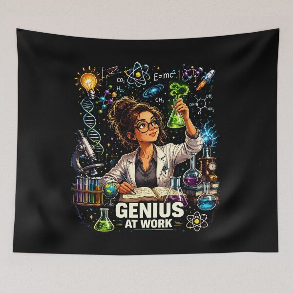 Item preview, STEM Genius At Work Female Scientist Design designed and sold by Genius Geek.