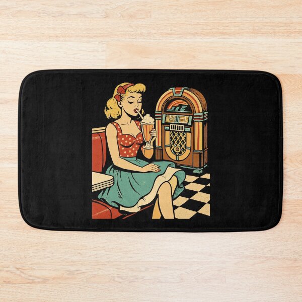 Item preview, Retro 50s Diner Pin-Up Girl Milkshake Poster designed and sold by Pineapple-Tree.