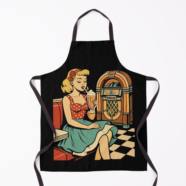Item preview, Retro 50s Diner Pin-Up Girl Milkshake Poster designed and sold by Pineapple-Tree.