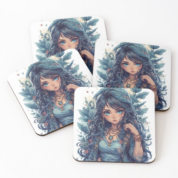 Item preview, Anime girl with plants and flowers designed and sold by ArtsJulian.