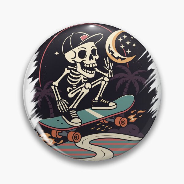 Item preview, a skeleton riding a skateboard at night designed and sold by PawelZmich.