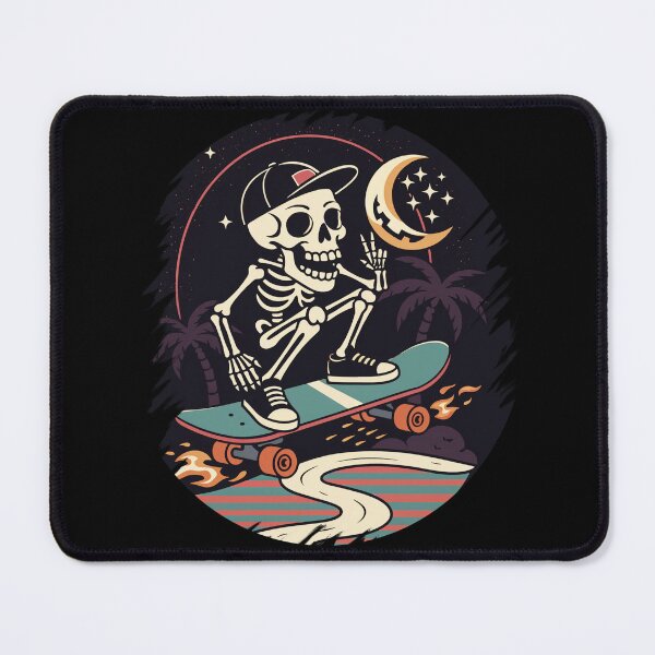 Item preview, a skeleton riding a skateboard at night designed and sold by PawelZmich.