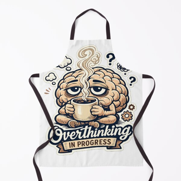 Item preview, Overthinking In Progress - Funny Coffee Brain Mascot designed and sold by Bhinfy.